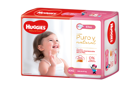 PAÑAL HUGGIES NATURAL CARE ELLAS XXG