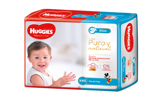 PAÑAL HUGGIES NATURAL CARE ELLOS XXG