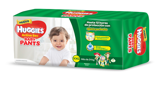 PAÑAL HUGGIES ACTIVE SEC BABY PANTS XXG