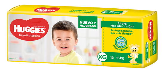 PAÑAL HUGGIES TRIPLE PROTECCIÓN  XG