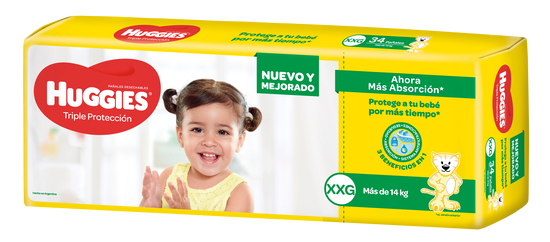 PAÑAL HUGGIES TRIPLE PROTECCIÓN  XXG