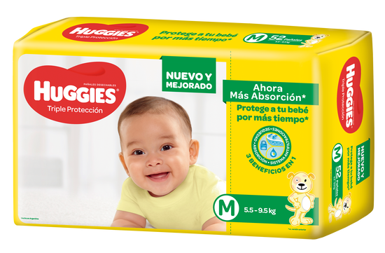 PAÑAL HUGGIES TRIPLE PROTECCIÓN  M